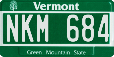 VT license plate NKM684