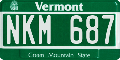 VT license plate NKM687