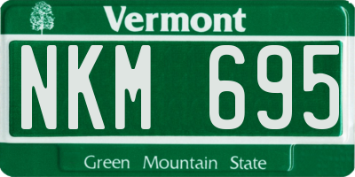 VT license plate NKM695