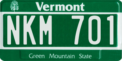 VT license plate NKM701