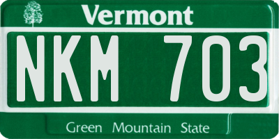 VT license plate NKM703
