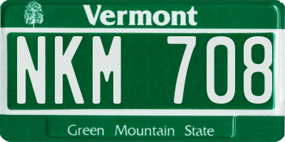 VT license plate NKM708
