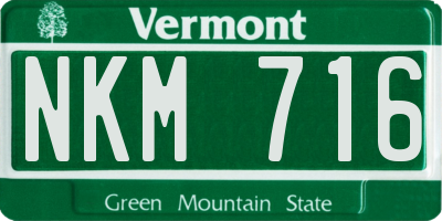 VT license plate NKM716