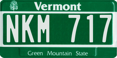 VT license plate NKM717