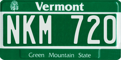 VT license plate NKM720