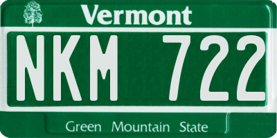 VT license plate NKM722