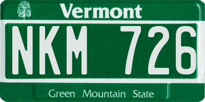 VT license plate NKM726