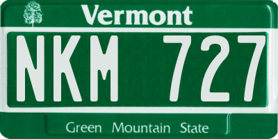 VT license plate NKM727