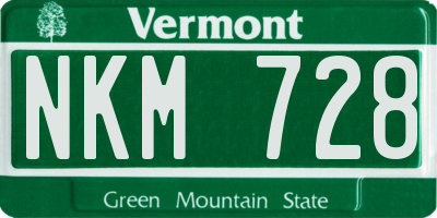 VT license plate NKM728