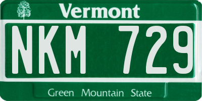 VT license plate NKM729