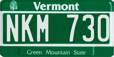 VT license plate NKM730