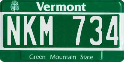 VT license plate NKM734