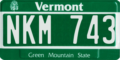 VT license plate NKM743