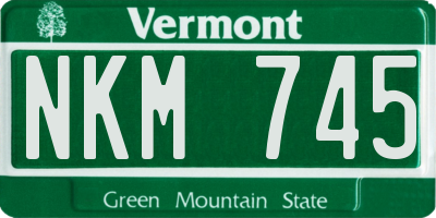 VT license plate NKM745