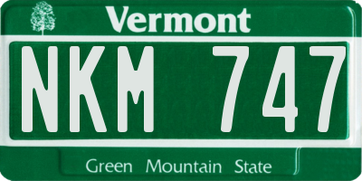 VT license plate NKM747