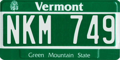 VT license plate NKM749