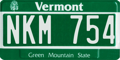 VT license plate NKM754