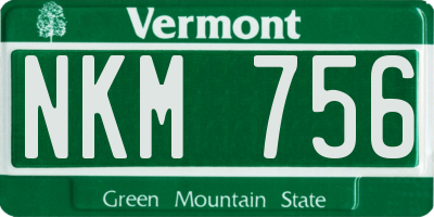 VT license plate NKM756