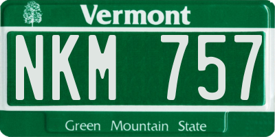 VT license plate NKM757
