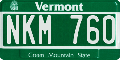 VT license plate NKM760