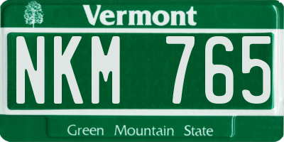 VT license plate NKM765