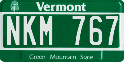 VT license plate NKM767