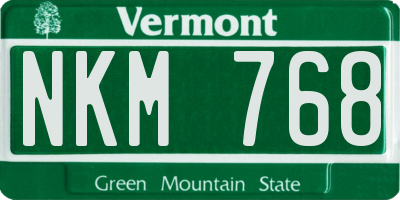 VT license plate NKM768