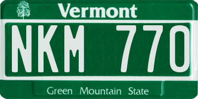 VT license plate NKM770