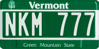 VT license plate NKM777