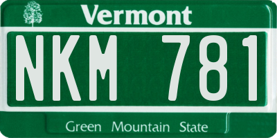 VT license plate NKM781