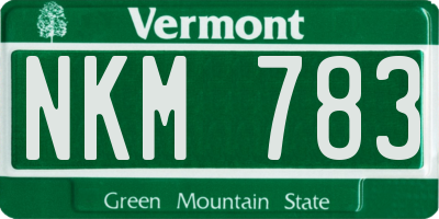 VT license plate NKM783