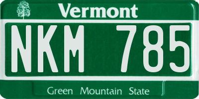 VT license plate NKM785