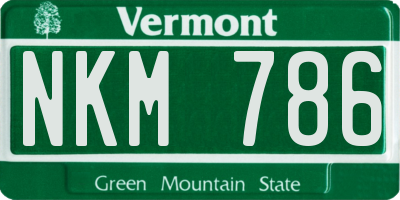 VT license plate NKM786
