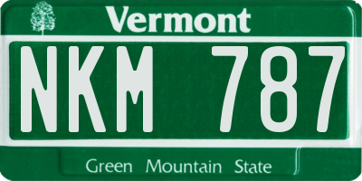 VT license plate NKM787