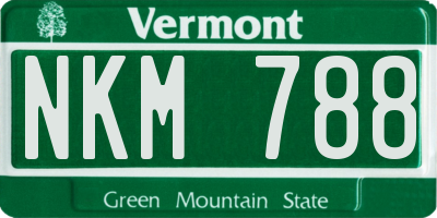 VT license plate NKM788