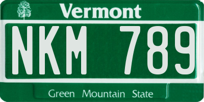 VT license plate NKM789