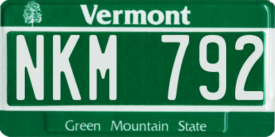 VT license plate NKM792