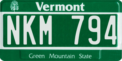 VT license plate NKM794