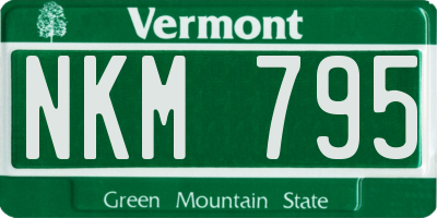 VT license plate NKM795