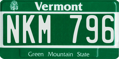 VT license plate NKM796