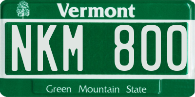 VT license plate NKM800