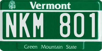VT license plate NKM801
