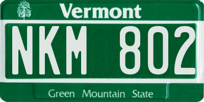 VT license plate NKM802