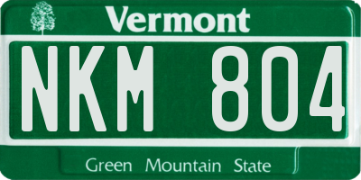 VT license plate NKM804