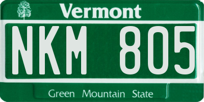 VT license plate NKM805