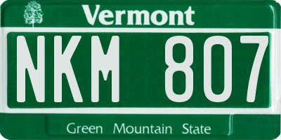 VT license plate NKM807