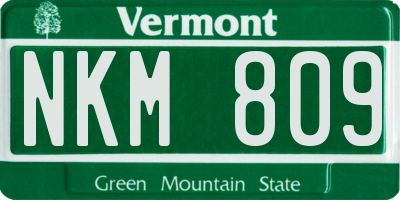 VT license plate NKM809