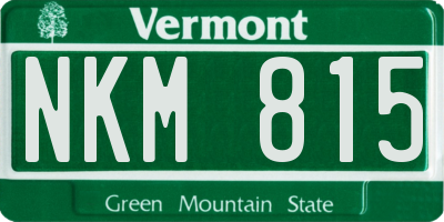 VT license plate NKM815