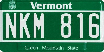 VT license plate NKM816
