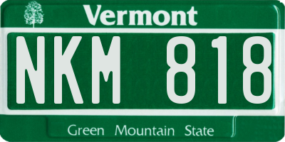 VT license plate NKM818